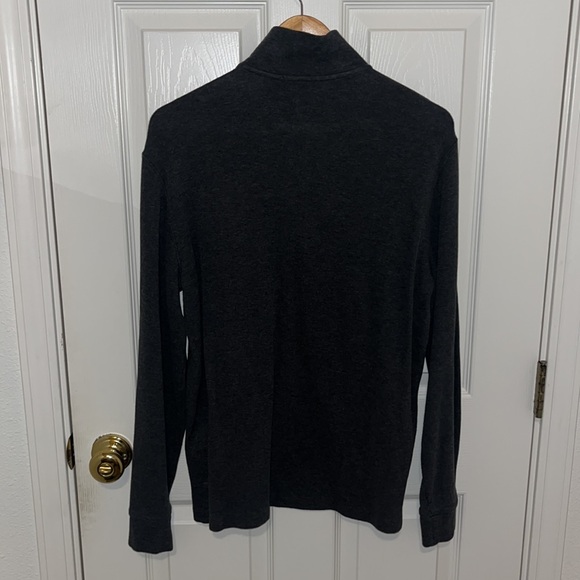 Ralph Lauren Quarter Zip White Iconic RL Logo Small Estate Rib Charcoal - Picture 5 of 5